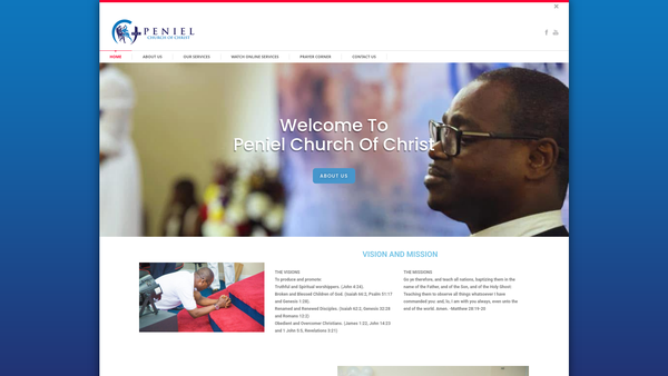 Screenshot of the Peniel Church Of Christ website