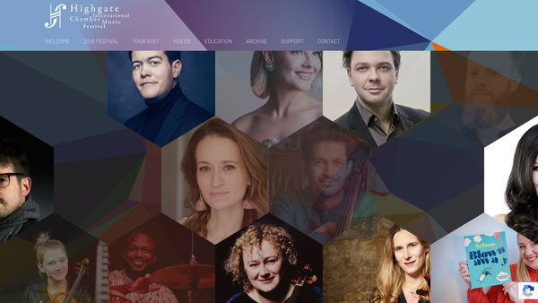 Screenshot of the Highgate International Chamber Music Festival website