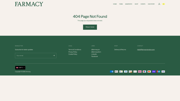Screenshot of the Farmacy Green Foundation website