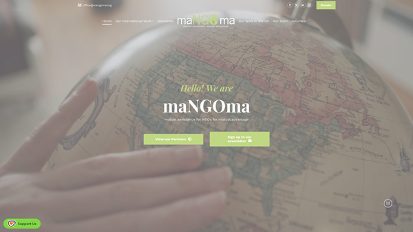 Screenshot of the Mangoma CIO website