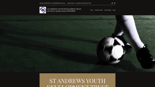 Screenshot of the St Andrews Youth Development Trust website