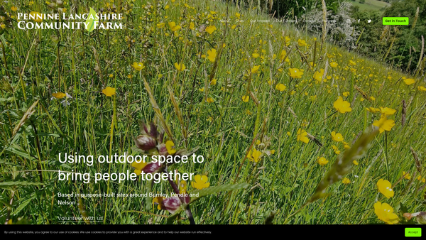 Screenshot of the Pennine Lancashire Community Farm website