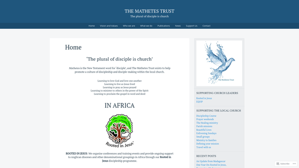Screenshot of the The Mathetes Trust website
