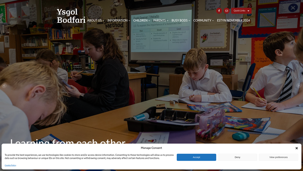 Screenshot of the Busy Bods At Ysgol Bodfari website