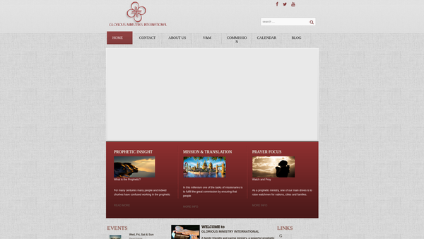 Screenshot of the Glorious Ministries International (UK) website