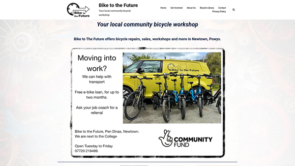Screenshot of the Bike To The Future website