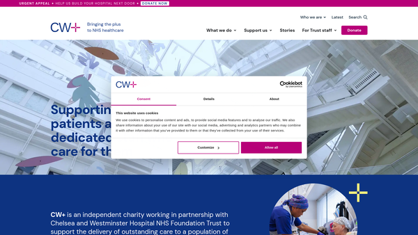 Screenshot of the Cwplus website