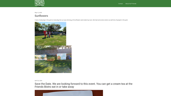 Screenshot of the Friends Of North Lodge Park Cromer website