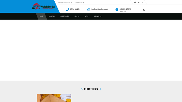 Screenshot of the Welsh Border Community Transport website