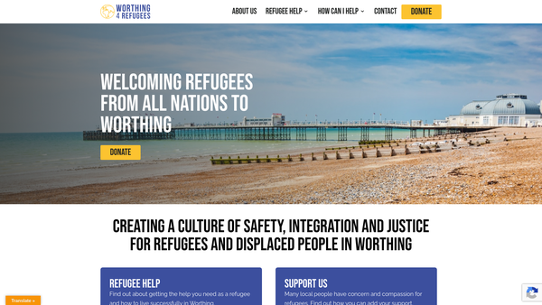 Screenshot of the Worthing 4 Refugees website