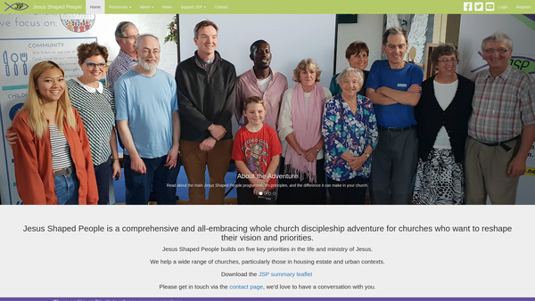Screenshot of the Jesus Shaped People website