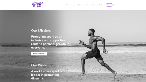 Screenshot of the Barefoot Sport Allies Ltd website