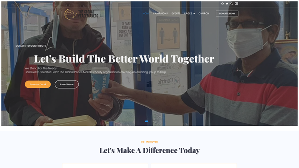 Screenshot of the The Global Peacemakers website