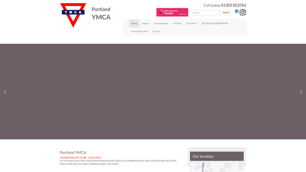 Screenshot of the Portland YMCA Red Triangle Club website