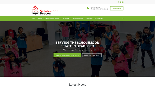 Screenshot of the Scholemoor Beacon CIO website