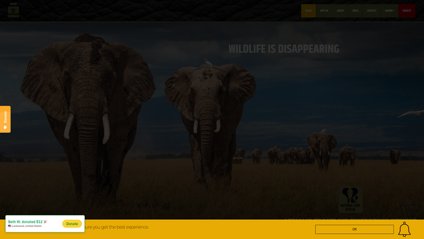 Screenshot of the Defend website