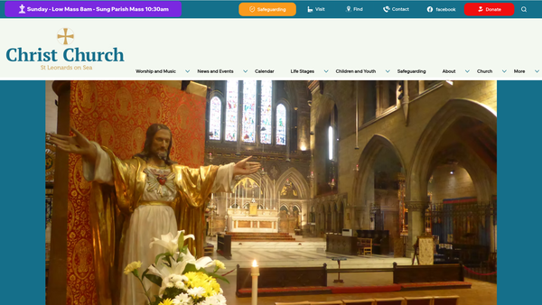 Screenshot of the The Parochial Church Council Of The Ecclesiastical Parish Of Christ Church With St. Mary Magdalen And St. Peter And St. Paul St. Leonards-On-Sea website