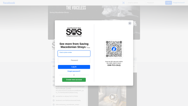 Screenshot of the Saving Macedonian Strays website