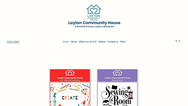 Screenshot of the Layton Community House website
