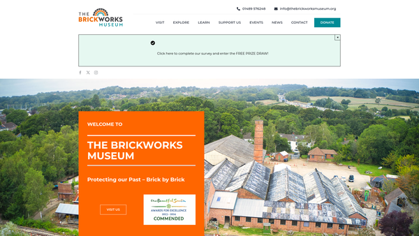 Screenshot of the Bursledon Brickworks Museum Trust website