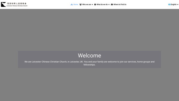 Screenshot of the Leicester Chinese Christian Church website