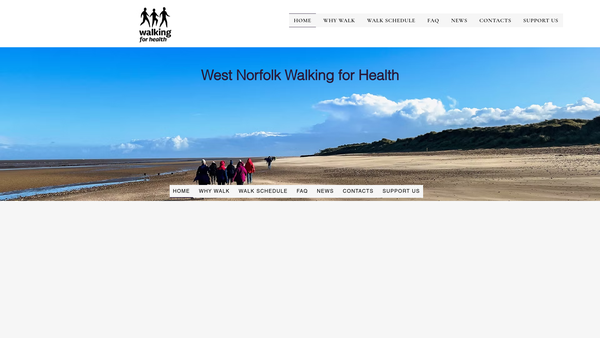 Screenshot of the West Norfolk Walking For Health website