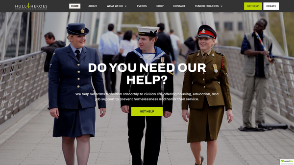 Screenshot of the Hull 4 Heroes website