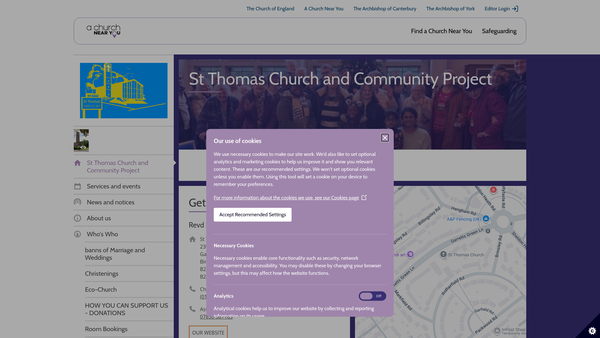Screenshot of the St Thomas Community Project website