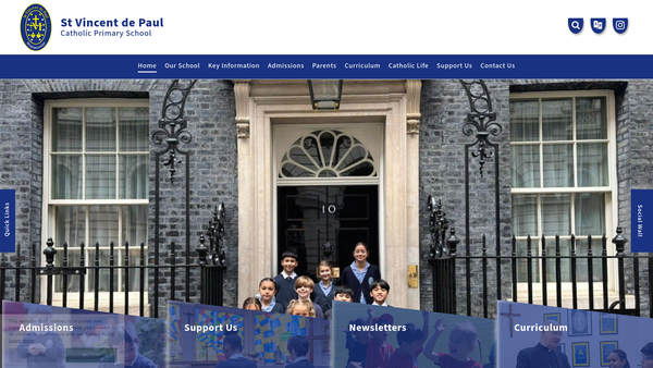Screenshot of the St Vincent De Paul PTFA website