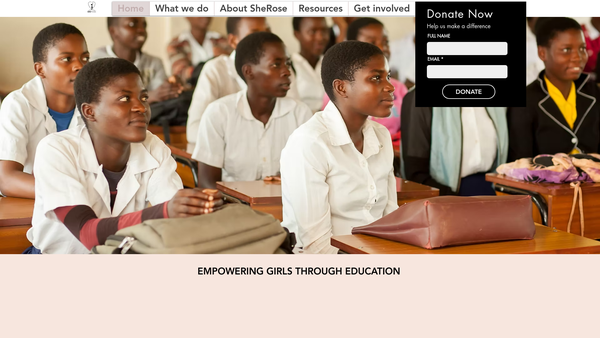 Screenshot of the Sherose website