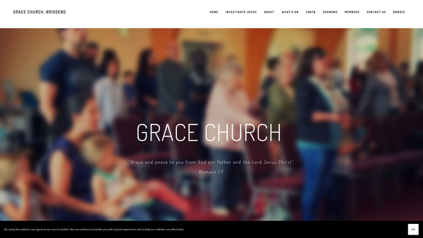 Screenshot of the Grace Church Bridgend website