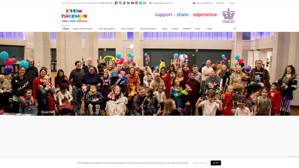 Screenshot of the Little Hiccups website
