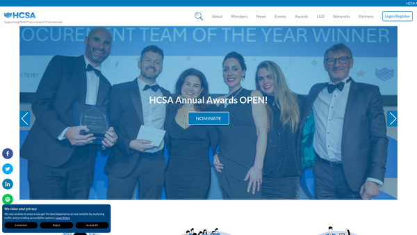 Screenshot of the Health Care Supply Association website