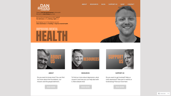 Screenshot of the The Dan Rhodes Foundation website