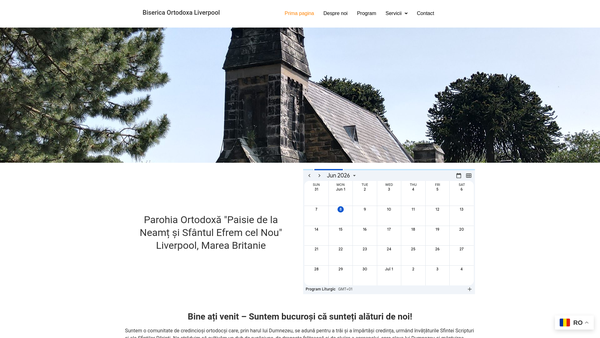 Screenshot of the Romanian Orthodox Church On Merseyside website