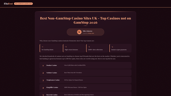 Screenshot of the Fitzfest website