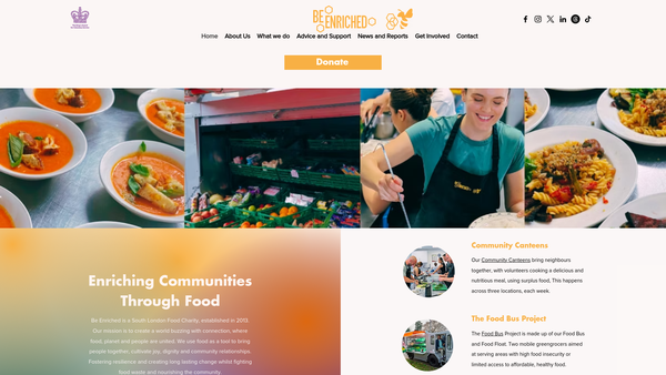 Screenshot of the Be Enriched Elements website