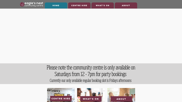 Screenshot of the Eagle's Nest Community Action website