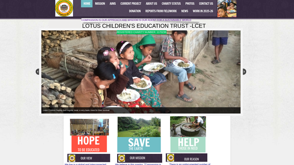 Screenshot of the Lotus Children's Education Trust website