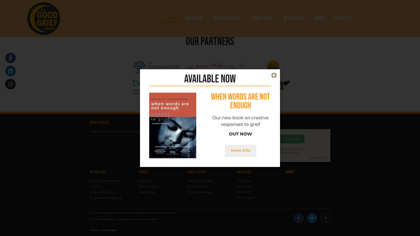 Screenshot of the The Good Grief Project website