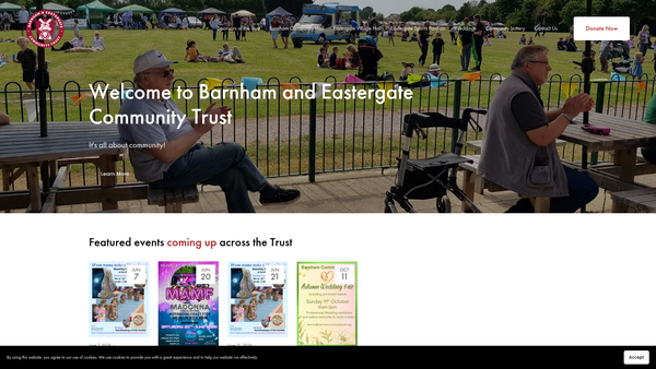 Screenshot of the Barnham and Eastergate Community Trust website