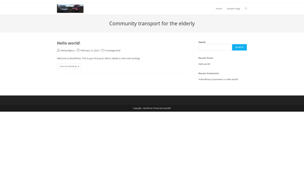 Screenshot of the Burghfield And Mortimer Handybus website