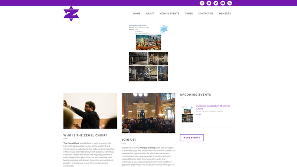Screenshot of the The Zemel Choir website