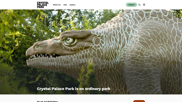 Screenshot of the The Friends Of Crystal Palace Park website
