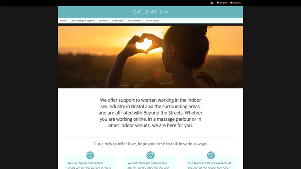 Screenshot of the Beloved website