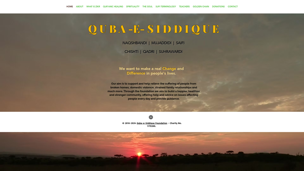Screenshot of the Quba-E-Siddique Foundation website
