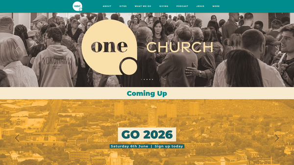 Screenshot of the One Church Leicester website
