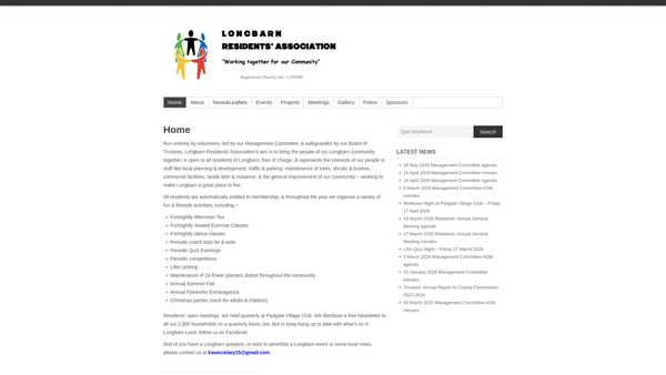 Screenshot of the Longbarn Residents' Association website