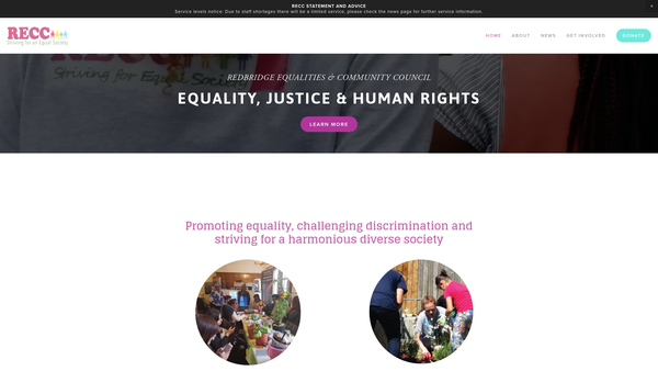 Screenshot of the Redbridge Equalities And Community Council website