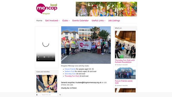 Screenshot of the Kingston Society For Children And Adults With Learning Disabilities website